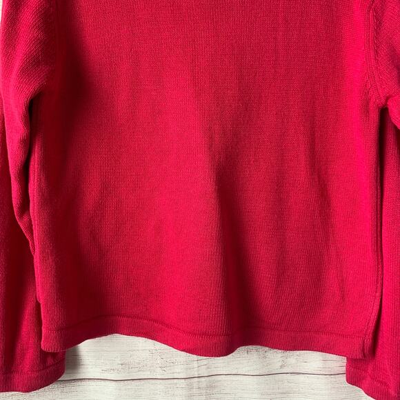 Bechamel Pink Knit Cardigan Sweater Colorful Geometric Squares Button Up Medium - Picture 7 of 16